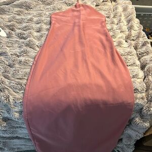 Pink Halter Bodycon Maxi Dress for Cocktail